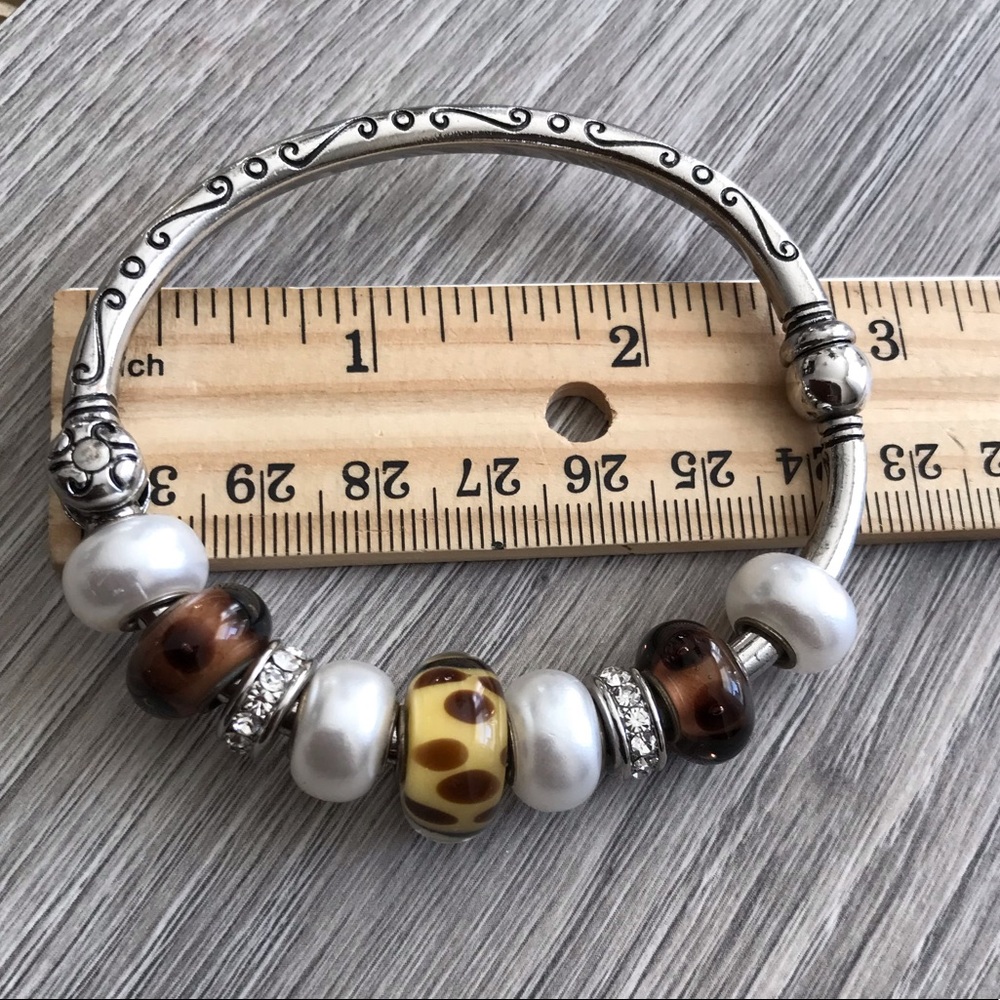 Bella Perlina Silver Bangle Bracelet with Charms. - Picture 6 of 6